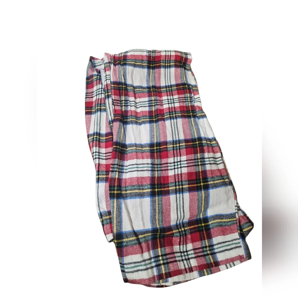 Old Navy Plaid Pajama Set Women‎ XL Red Blue White Flannel Button Sleepwear